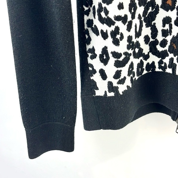 A.L.C. Moore Black and White Leopard Raglan Sweater - Picture 5 of 10